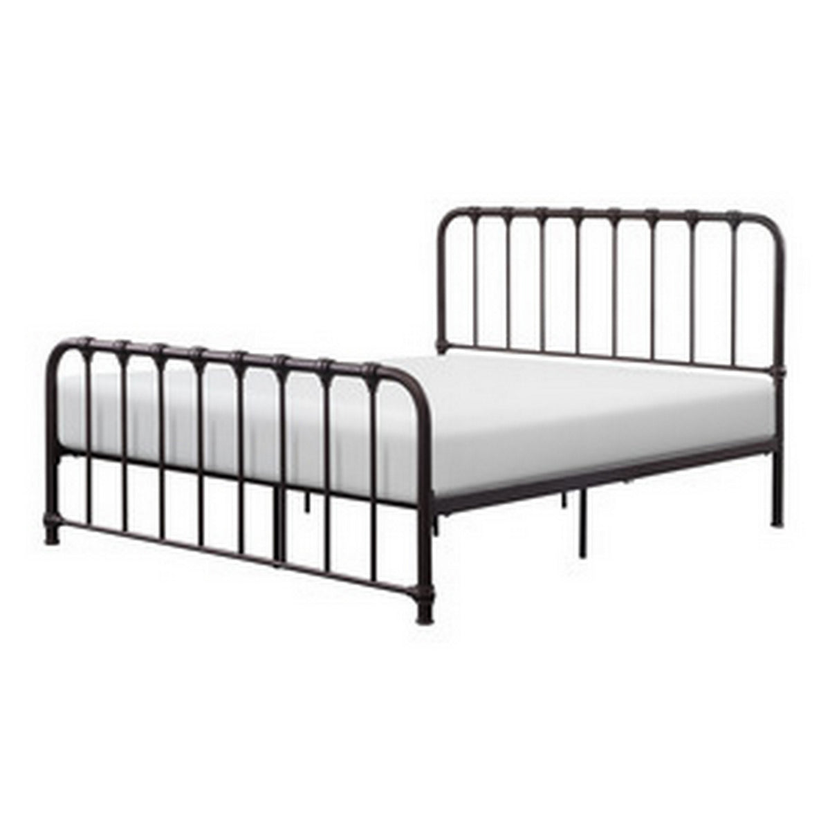 Ethan Queen Size Bed, Classic Open Slatted Metal Frame Design, Dark Bronze - BM313597