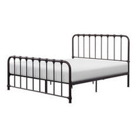 Ethan Queen Size Bed, Classic Open Slatted Metal Frame Design, Dark Bronze - BM313597