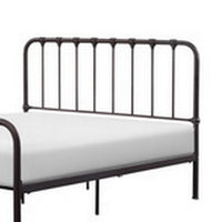 Ethan Queen Size Bed, Classic Open Slatted Metal Frame Design, Dark Bronze - BM313597