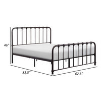 Ethan Queen Size Bed, Classic Open Slatted Metal Frame Design, Dark Bronze - BM313597