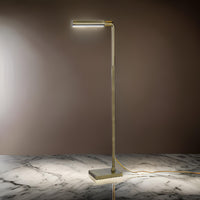 Kime 44-58 Inch Floor Lamp, Adjustable Height, LED, Antique Brass Finish - BM313618