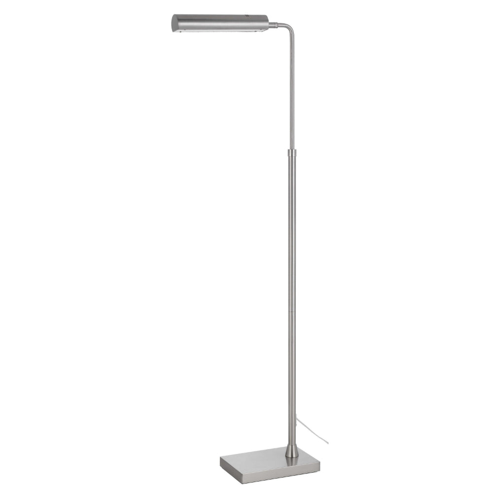 Kime 44-58 Inch Floor Lamp, Adjustable Height, LED, Brushed Steel Finish - BM313619