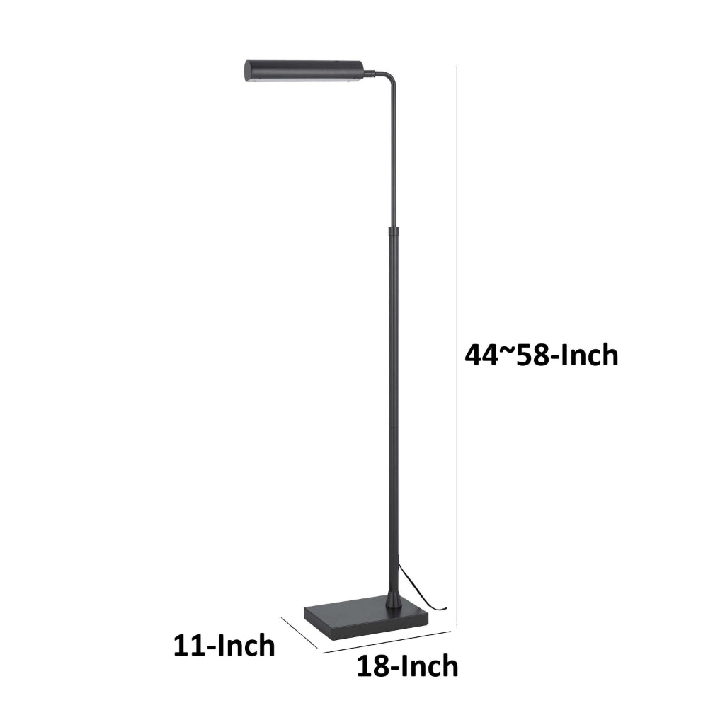 Kime 44-58 Inch Floor Lamp, Adjustable Height, LED, Charcoal Grey Finish - BM313620