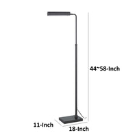 Kime 44-58 Inch Floor Lamp, Adjustable Height, LED, Charcoal Grey Finish - BM313620