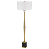 62 Inch Floor Lamp with White Drum Shade, Marble Base, Crystal, Brass - BM313623