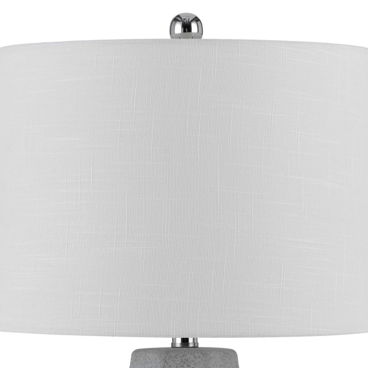 Niu 30 Inch Table Lamp Set of 2, Drum Shade, Stone Gray Ceramic Prism Base - BM313626