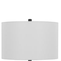 Hem 31 Inch Table Lamp with Drum Hardback, LED, Leafy Glass, Gray Metal - BM313631