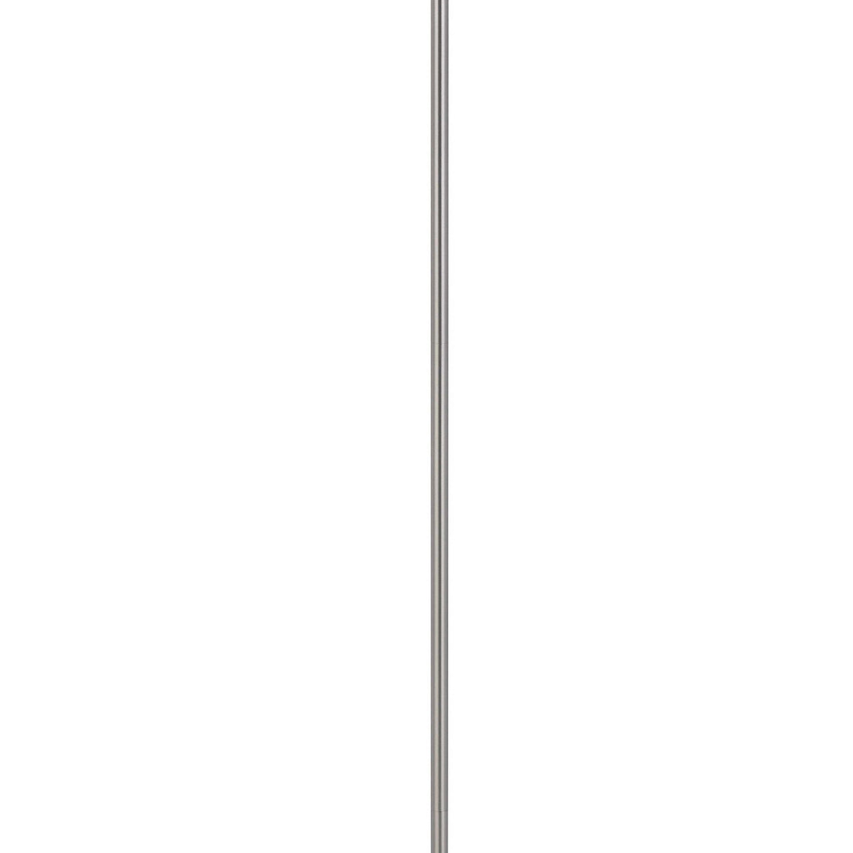 Sie 59 Inch Floor Lamp, Gray Linen Shade, Round Base, Silver Metal Pole - BM313635