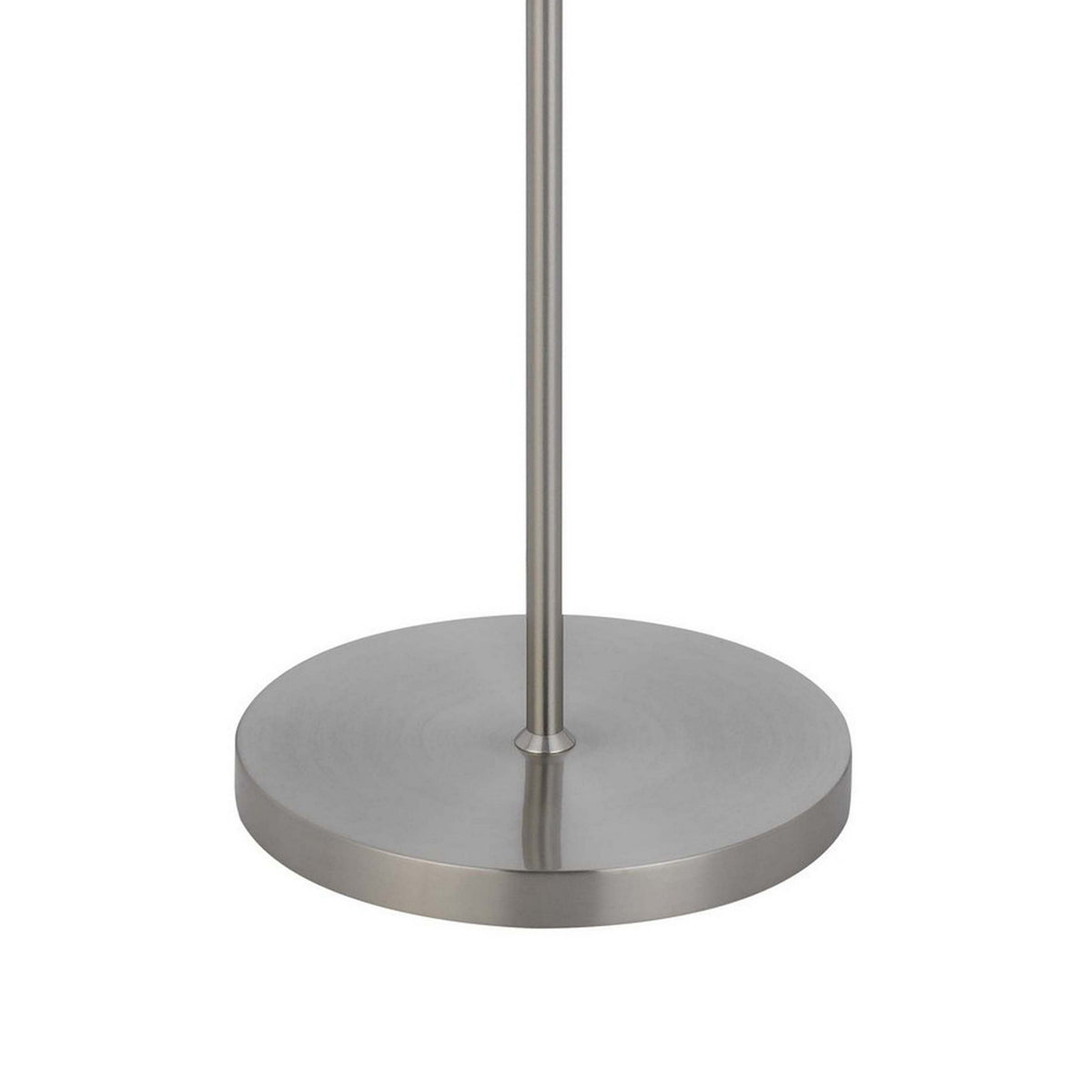 Sie 59 Inch Floor Lamp, Gray Linen Shade, Round Base, Silver Metal Pole - BM313635