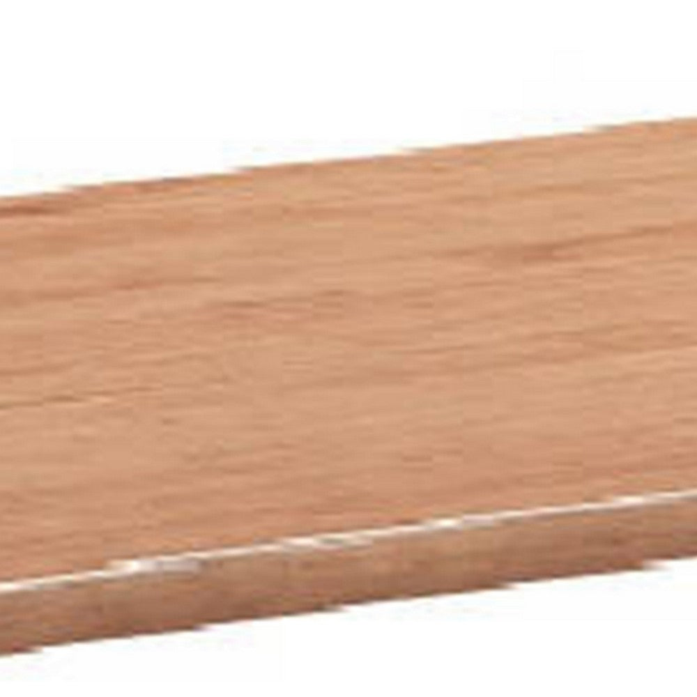 Tina 63 Inch Dining Table, Rectangular, Live Edge Natural Brown Wood - BM314305