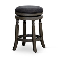 Opi 24 Inch Swivel Counter Stool, Cushioned Seat, Black and Gray Finish - BM314325