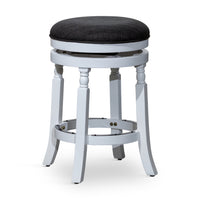 Opi 24 Inch Swivel Counter Stool, Cushioned Seat, White and Gray Finish - BM314326