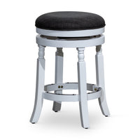 Opi 24 Inch Swivel Counter Stool, Cushioned Seat, White and Gray Finish - BM314326