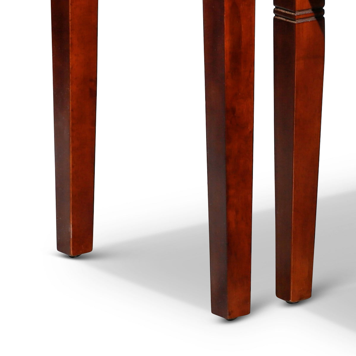 3 Piece Nesting Side Accent Table Set, Sleek Carved Cherry Brown Wood - BM314335