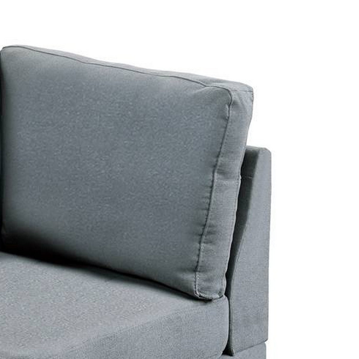 Remy 32 Inch Modular Corner Sofa Chair, Soft Gray Chenille, Solid Wood - BM314385