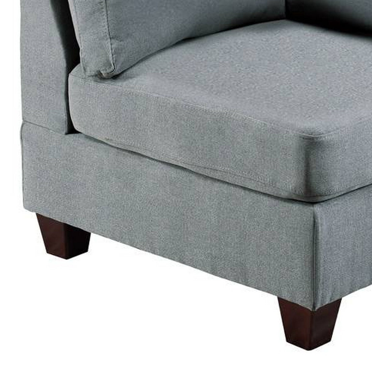 Remy 32 Inch Modular Corner Sofa Chair, Soft Gray Chenille, Solid Wood - BM314385