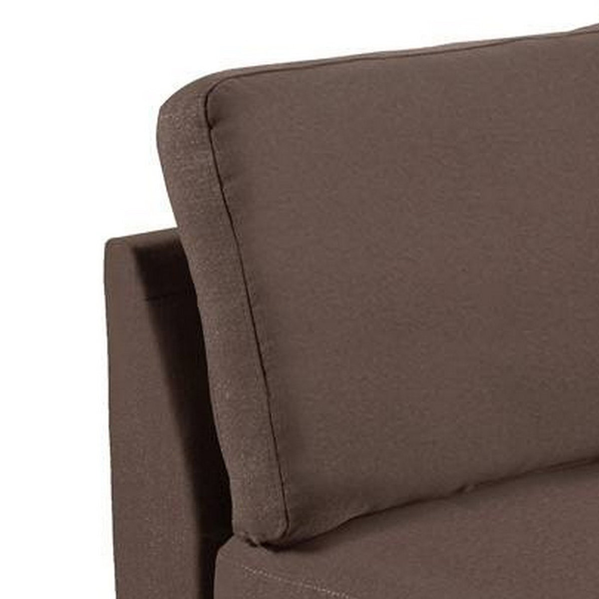 Remy 32 Inch Modular Armless Sofa Chair, Soft Brown Chenille, Solid Wood - BM314388