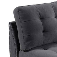 Lemy 32 Inch Modular Armless Sofa Chair, Tufted Gray Upholstery, Solid Wood - BM314390