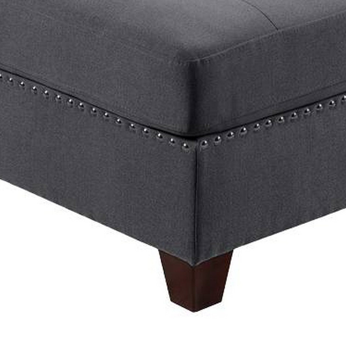 Lemy 32 Inch Modular Armless Sofa Chair, Tufted Gray Upholstery, Solid Wood - BM314390