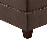 Lemy 32 Inch Modular Armless Sofa Chair, Tufted Brown Fabric, Solid Wood - BM314392