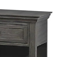 Zenny 26 Inch Nightstand with 1 Drawer, Open Lower Shelf, Gray Solid Wood - BM314393