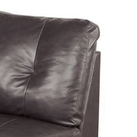 Hina 37 Inch Modular Armless Sofa Chair, Brown Faux Leather, Solid Wood - BM314401