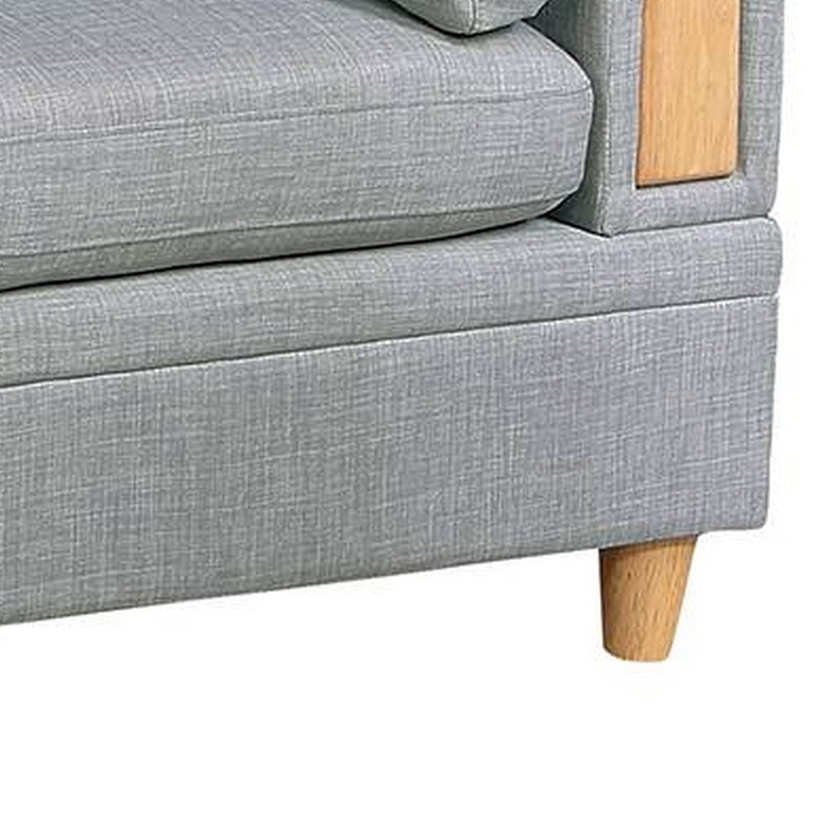 Gimy 37 Inch Modular Armless Sofa Chair, Light Gray Dorris Fabric, Wood - BM314410