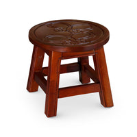 Sidi 11 Inch Step Stool Footrest, Wood Butterfly Print, Round, Cherry - BM314447