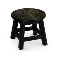 Sidi 11 Inch Step Stool Footrest, Wood Queen Bee Print, Round, Dark Brown - BM314449