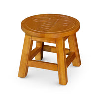 Sidi 11 Inch Step Stool Footrest, Wood Queen Bee Print, Round, Natural - BM314453
