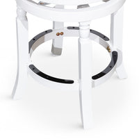 Opi 30 Inch Swivel Barstool, Round Cushioned Seat, White Finish, Black - BM314461