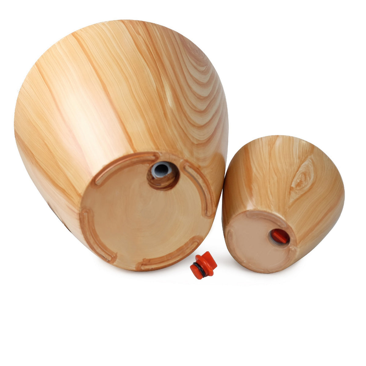 10 inch self watering planter Benzara 10 Inch Self Watering Planter Set of 2, Round Shaped Pot, Natural Brown