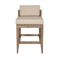 Hida 28 Inch Outdoor Patio Counter Stool Chair, Taupe, Olefin Cushions - BM314486