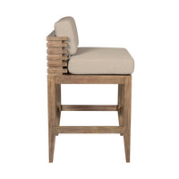 Hida 28 Inch Outdoor Patio Counter Stool Chair, Taupe, Olefin Cushions - BM314486