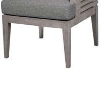 Hida 24 Inch Outdoor Patio Dining Chair, Ridged Gray Wood, Olefin Cushions - BM314488