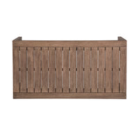 Sol 52 Inch Outdoor Coffee Table, Slatted Top, Weathered Eucalyptus Wood - BM314490