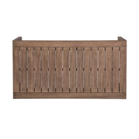 Sol 52 Inch Outdoor Coffee Table, Slatted Top, Weathered Eucalyptus Wood - BM314490
