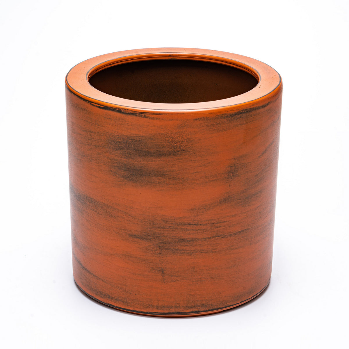 8 Inch Self Watering Planter, Painted Plastic Body, Round Top, Warm Brown - BM314516