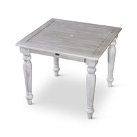 35 Inch Side End Table, Square Slatted Top, Multi Step Silver Gray Finish - BM314544