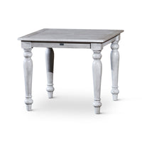 35 Inch Side End Table, Square Slatted Top, Multi Step Silver Gray Finish - BM314544