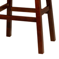 Nio 30 Inch Barstool, Black Bonded Leather Seat, Espresso Brown Solid Wood - BM314547