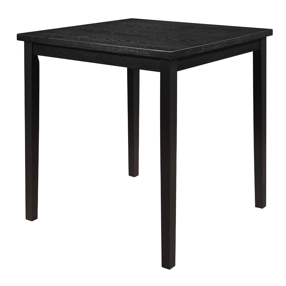 Rina 36 Inch Counter Height Table, 4 Seater Square Top, Black Solid Wood - BM314609