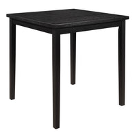 Rina 36 Inch Counter Height Table, 4 Seater Square Top, Black Solid Wood - BM314609