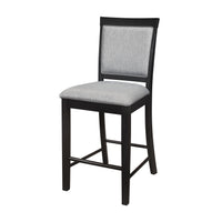 Aven 26 Inch Counter Height Chair, Gray Polyester, Black Wood, Set of 2 - BM314612