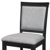 Aven 26 Inch Counter Height Chair, Gray Polyester, Black Wood, Set of 2 - BM314612