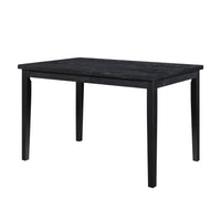 Andy 48 Inch Dining Table, 4 Seater, Rectangular Top, Black Solid Wood - BM314623