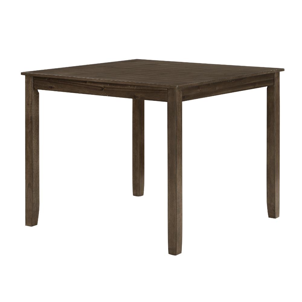 Ivy 5 Piece Dining Set, Square Top Table, 4 X Back Chairs, Brown Solid Wood - BM314627