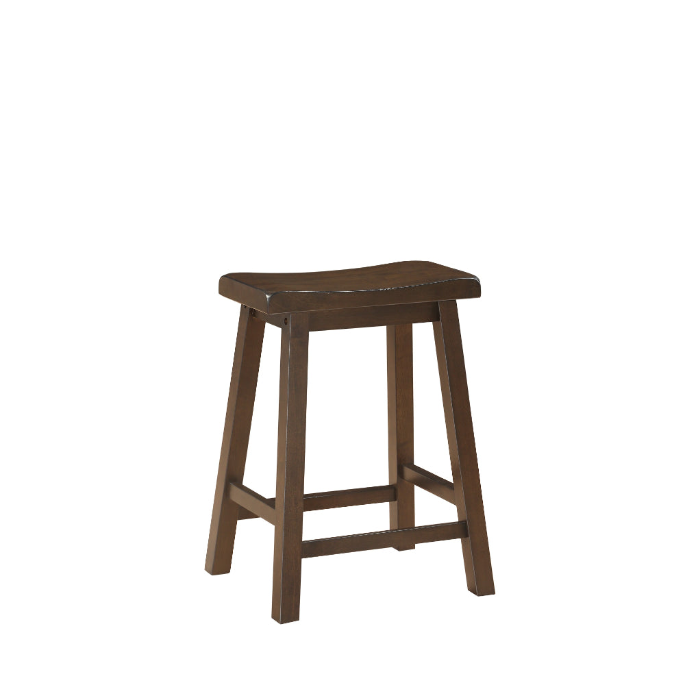 Neil 3 Piece Counter Height Set, 1 Table, 2 Stools, Cherry Brown Solid Wood - BM314629