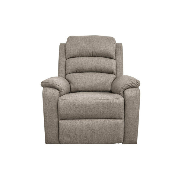 Fery 36 Inch Manual Recliner Chair, Brown Burlap, Cushioned Seat, Wood - BM314653