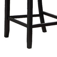 Sie 24 Inch Counter Height Chairs, Set of 2, Nailhead Trim, Gray Fabric, Black Wood - BM314660